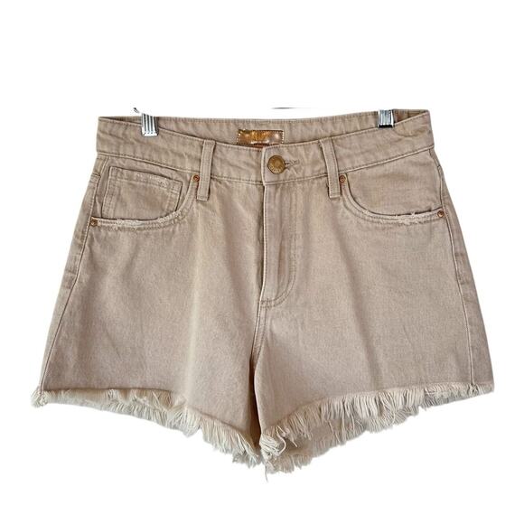 NEW KUT From The Kloth Jane High Rise Jean Shorts size 0 Beige Denim Frayed Hem - Picture 1 of 7